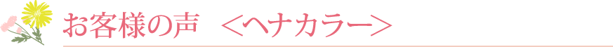 お客様の声  ＜ヘナカラー＞